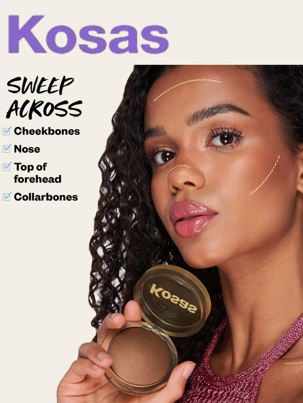 Kosas Sun Show Baked Bronzer In Waves - Light Bronze - NEW